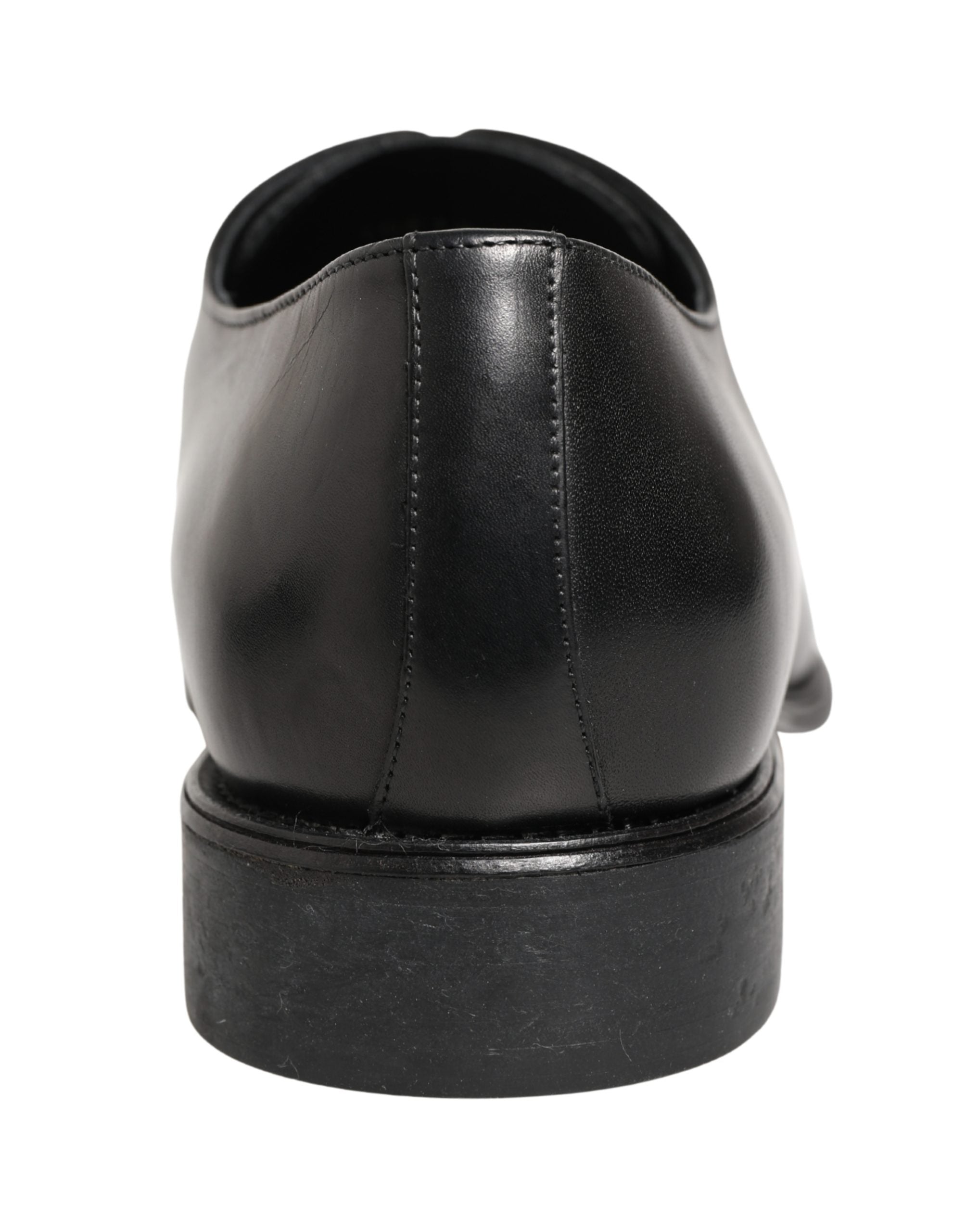 Chaussures Derby pour homme en cuir de veau noir de Dolce & Gabbana, chaussures habillées élégantes et sophistiquées.