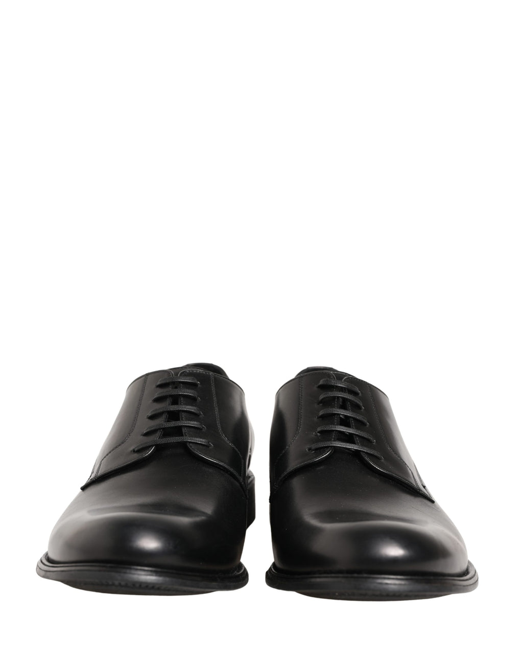 Chaussures derby en cuir de veau noir de Dolce & Gabbana pour homme, élégantes et sophistiquées.