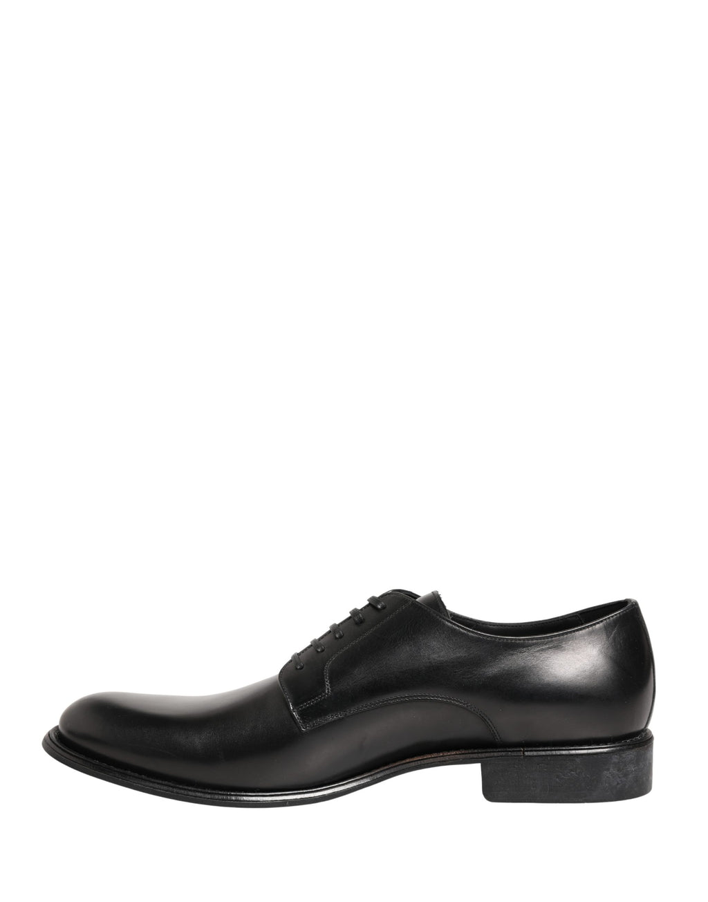 Chaussures Derby pour homme en cuir de veau noir de Dolce & Gabbana, élégantes et sophistiquées, avec finition lisse.