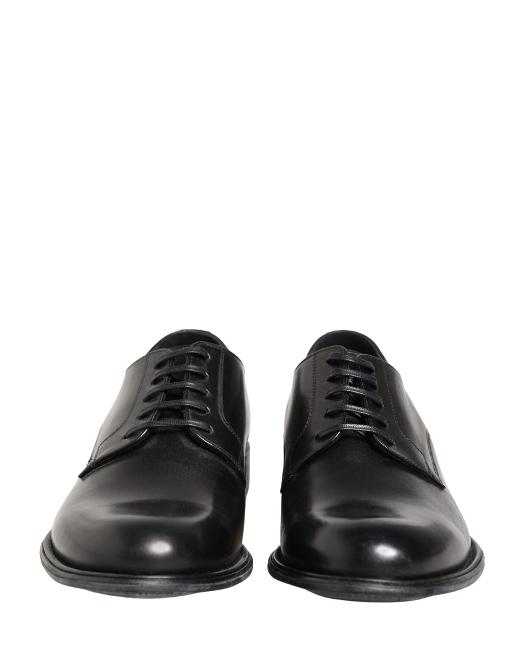 Chaussures derby en cuir de veau noir de Dolce & Gabbana pour homme, chaussures élégantes en cuir noir.