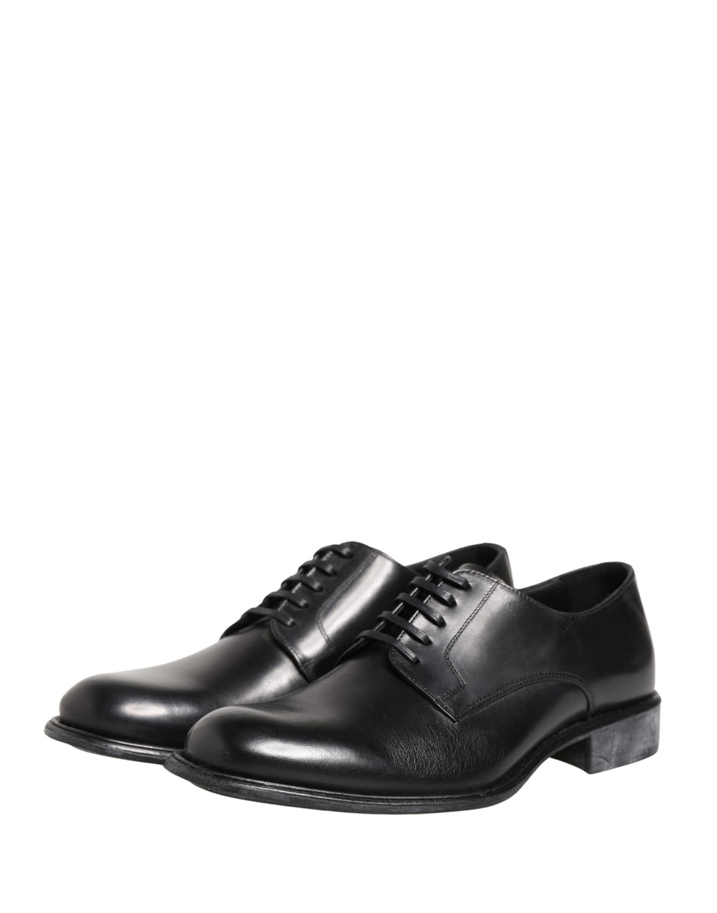 Chaussures Derby pour homme en cuir de veau noir de Dolce & Gabbana, élégantes et classiques.
