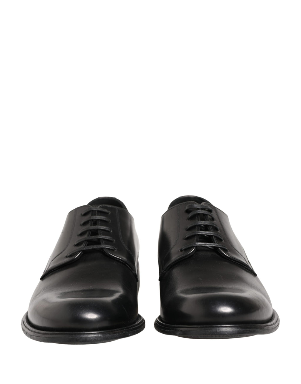 Chaussures derby pour homme en cuir de veau noir de Dolce & Gabbana, élégantes et sophistiquées.