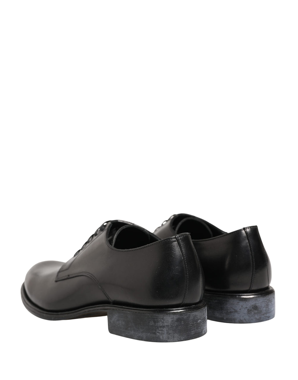 Chaussures Derby en cuir de veau noir de Dolce & Gabbana pour homme, élégantes et sophistiquées.