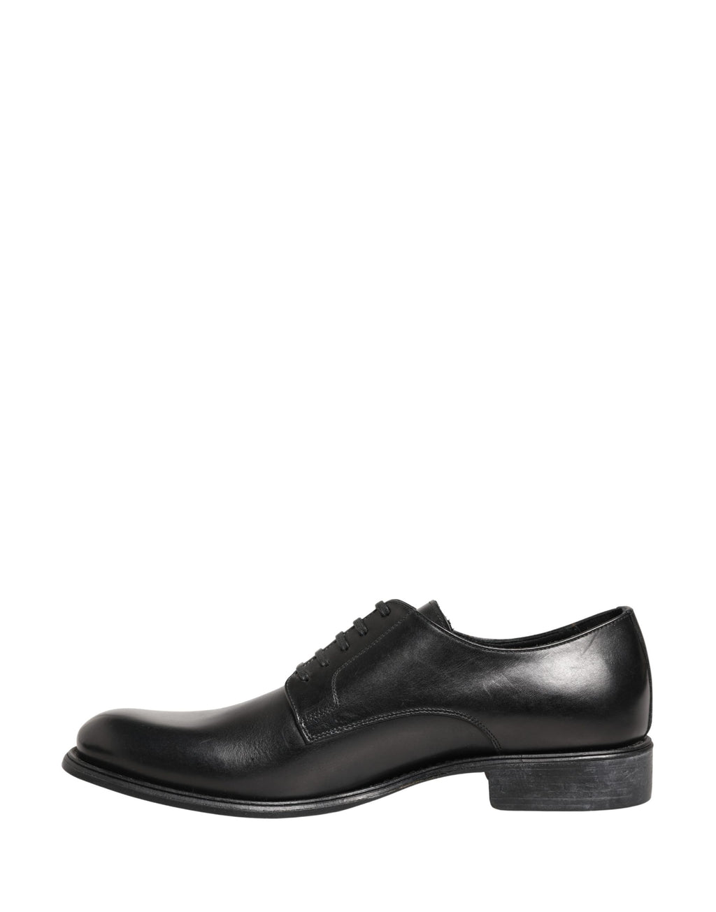 Chaussures Derby en cuir de veau noir de Dolce & Gabbana pour homme, élégantes et classiques.