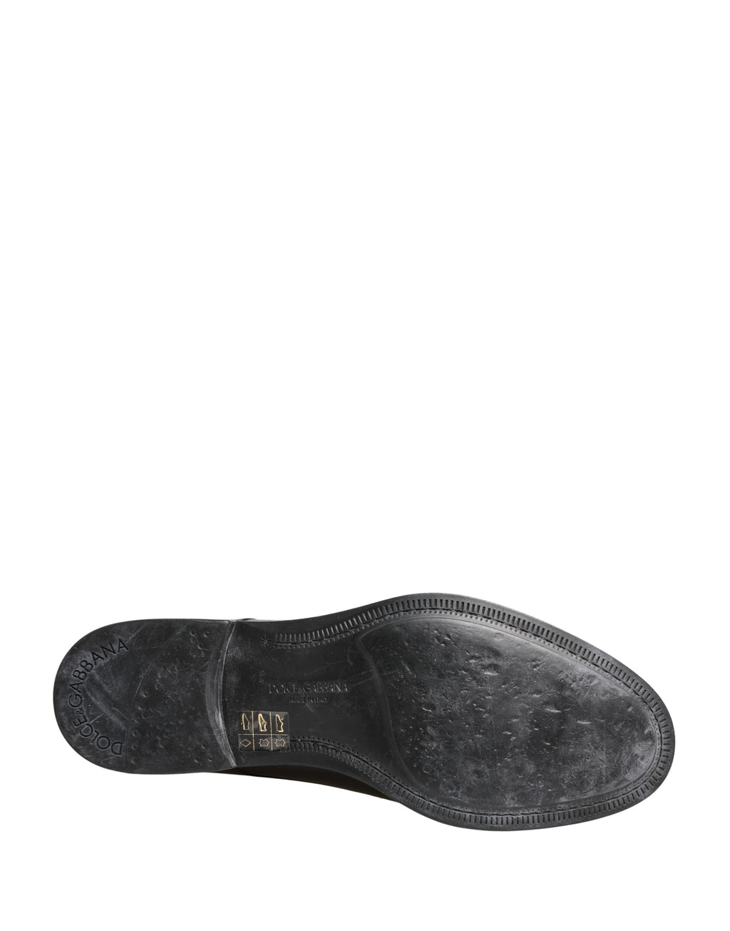 Chaussures derby en cuir de veau noir de Dolce & Gabbana pour homme, élégantes et sophistiquées.