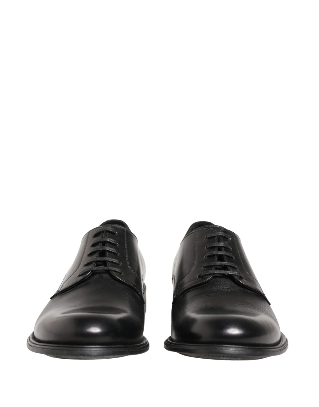 Chaussures Derby en cuir de veau noir de Dolce & Gabbana pour homme, élégantes et sophistiquées.