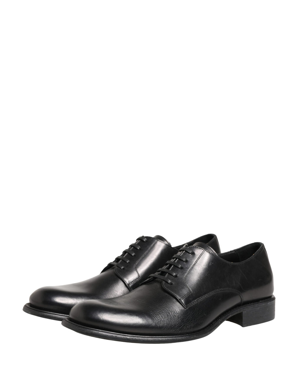 Chaussures derby pour homme en cuir de veau noir de Dolce & Gabbana, élégantes et classiques.