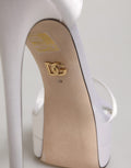 Sandales à plateforme blanches Dolce & Gabbana avec bride à la cheville, chaussures élégantes et tendance.