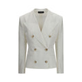 Veste blazer en coton blanc de Dolce & Gabbana, élégante et classique, portée sur un mannequin.