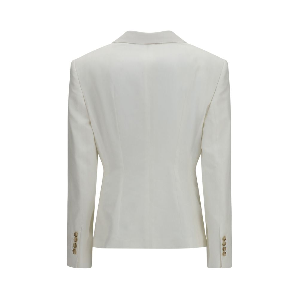 Blazer blanc en coton de Dolce & Gabbana, veste élégante pour homme avec coupe ajustée et détails raffinés.