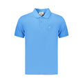 Polo homme en coton bleu azur de la marque Calvin Klein, avec col classique et logo discret sur la poitrine.
