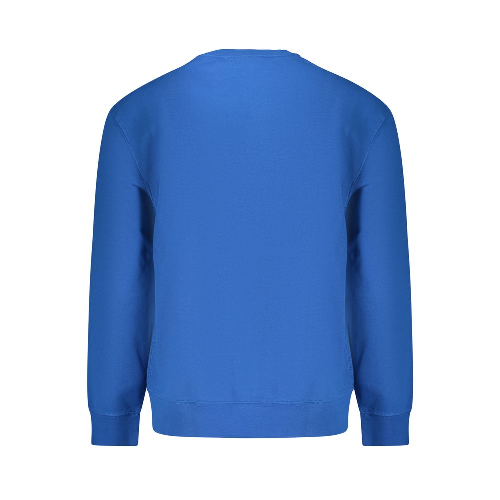 Sweat-shirt homme en coton bleu de marque Calvin Klein, coupe décontractée et logo sur la poitrine.