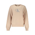 Sweatshirt en coton rose pour femmes de la marque Calvin Klein, coupe décontractée et logo discret à l'avant.