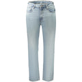 Jeans en coton bleu clair pour femmes de la marque Calvin Klein Azzurro, coupe classique et détail simple visible sur l'image.