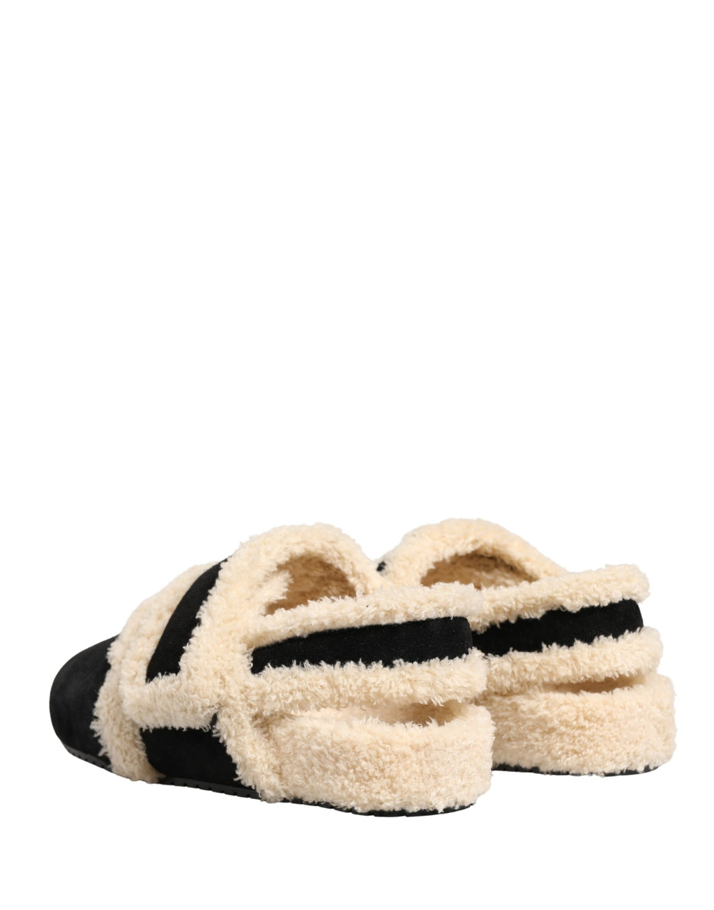 Sandales pour hommes Dolce & Gabbana en fausse fourrure beige et noire, chaussures élégantes et confortables