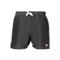 Maillot de bain homme Tommy Hilfiger en polyester noir, style sportif et confortable, avec logo distinctif visible.