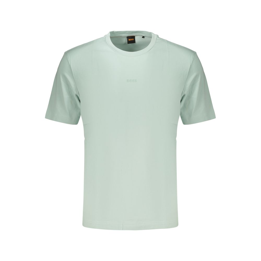 T-shirt homme Hugo Boss Verde en coton, coupe classique, avec col rond et logo discret, vue de face.