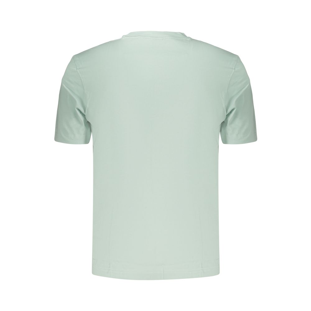T-shirt pour homme Hugo Boss Verde en coton, coupe classique, affiché sur un mannequin blanc.