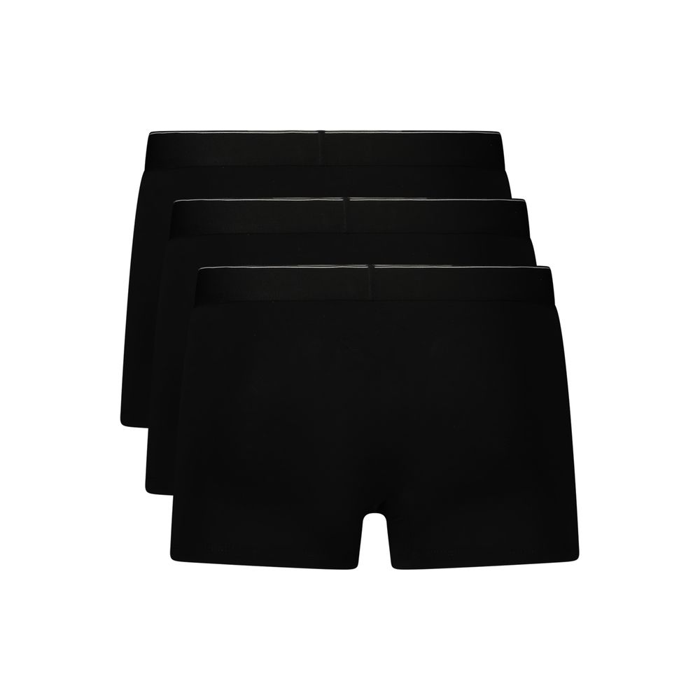 Sous-vêtements pour hommes Calvin Klein en coton noir, confortables et ajustés, visibles sur l'image.