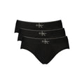 Sous-vêtements hommes en coton noir de la marque Calvin Klein, avec coupe confortable et logo visible.