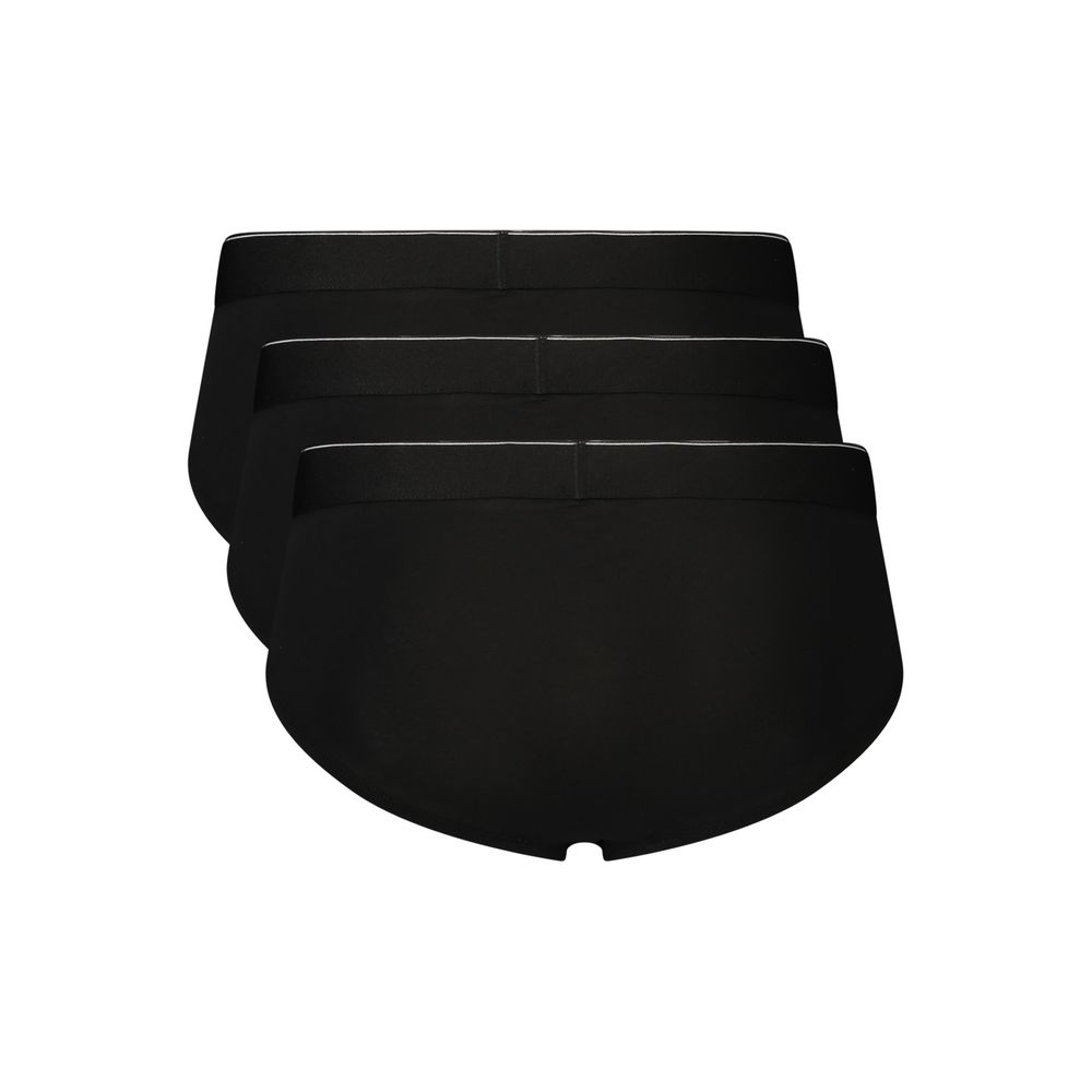 Sous-vêtements noirs en coton pour homme de la marque Calvin Klein, coupe confortable et style classique.