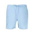 Short de bain homme Calvin Klein Azzurro en polyester avec motif bleu et taille ajustable, vue de face.