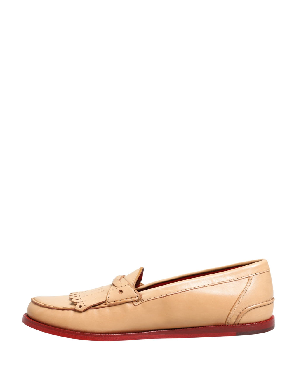 Chaussures mocassins pour homme Dolce & Gabbana beige en cuir avec pompons, style slip-on élégant et décontracté.