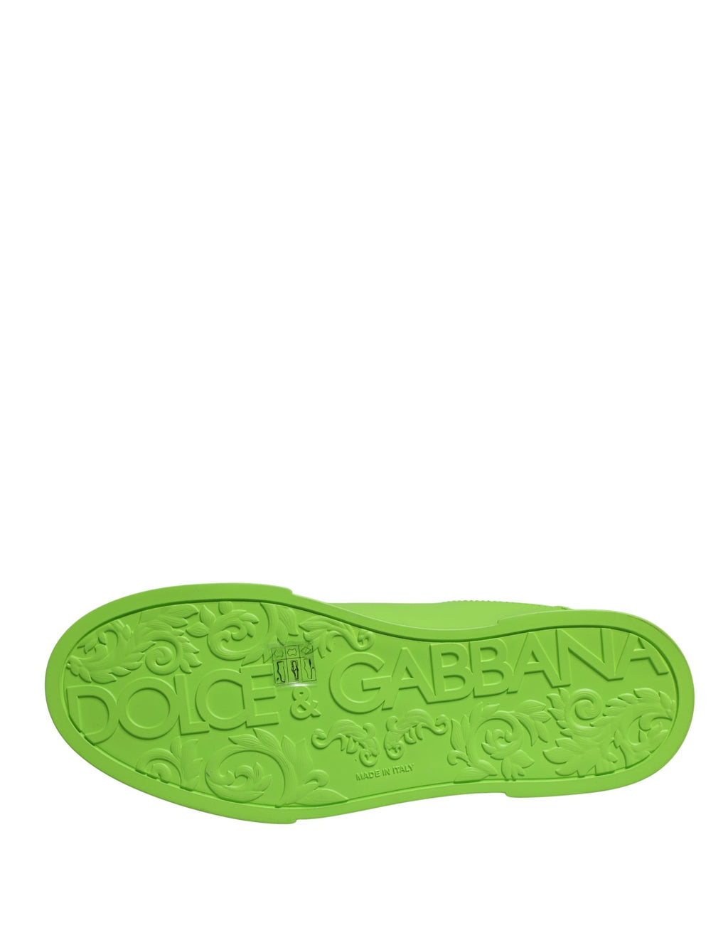 Chaussures sneakers basses en cuir vert Dolce & Gabbana Portofino, style décontracté et élégant, vue de face.