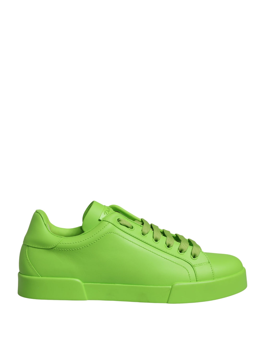 Chaussures basses portofino en cuir vert Dolce & Gabbana, baskets basses élégantes pour homme.