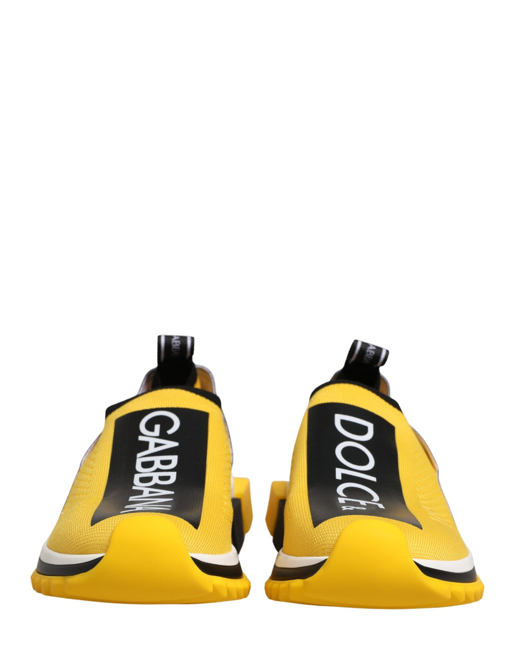 Baskets basses jaunes Dolce & Gabbana Sorrento SlipOn avec semelle plate et design élégant, vue de face.