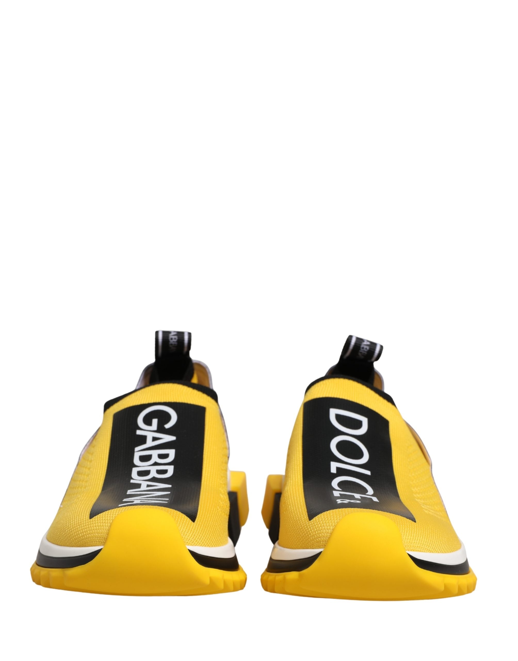 Baskets basses jaunes Dolce & Gabbana Sorrento SlipOn avec semelle plate et design élégant, vue de face.