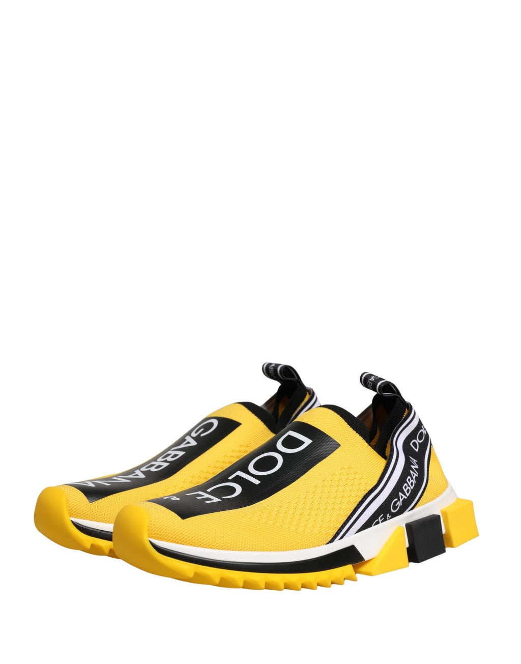 Chaussures sneakers basses Dolce & Gabbana Sorrento jaunes, slip-on, design élégant et confortable pour homme.