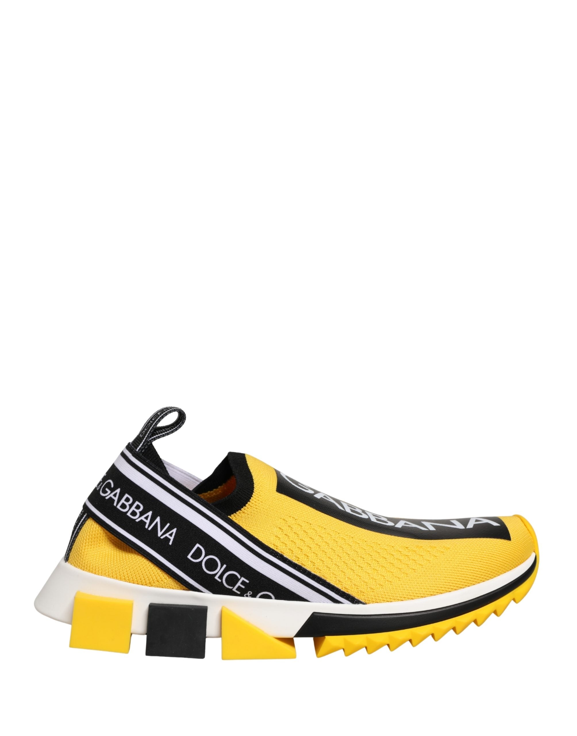 Chaussures sneakers basses Dolce & Gabbana Sorrento jaunes, slip-on, design élégant pour homme.