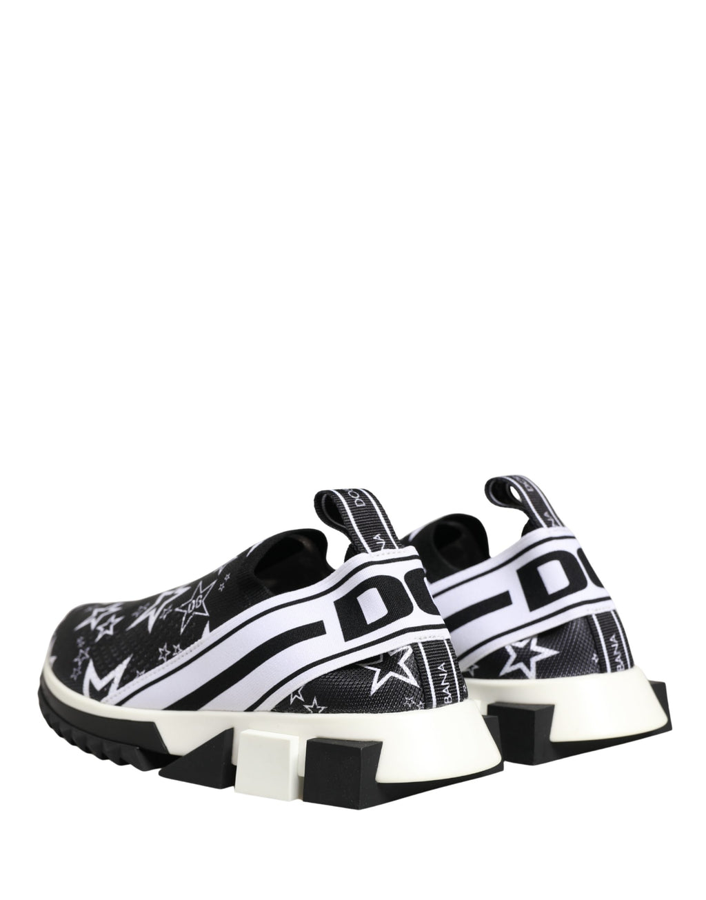 Sneakers noires Dolce & Gabbana Sorrento avec logo étoiles noires, design tendance et détail stylé pour un look moderne.