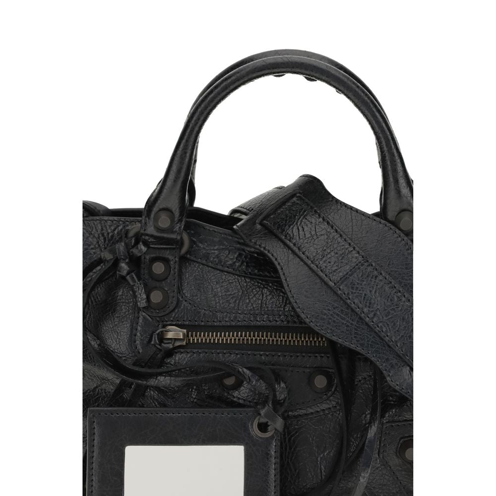 Balenciaga schwarze Lammfell-Schultertasche Ovis Aries Aries