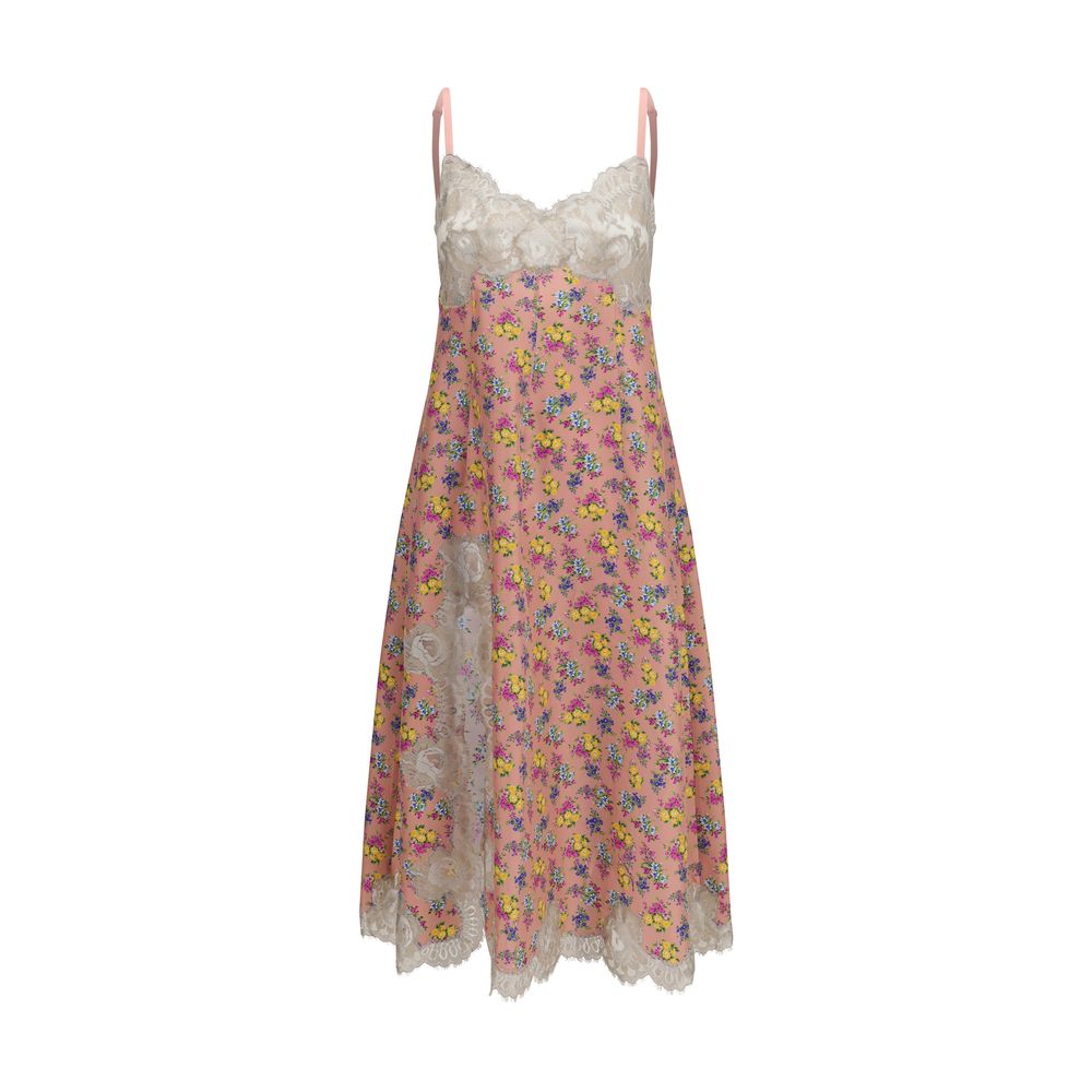 Robe décontractée en soie multicolore de Dolce & Gabbana, style élégant et sophistiqué, visible avec détails colorés.