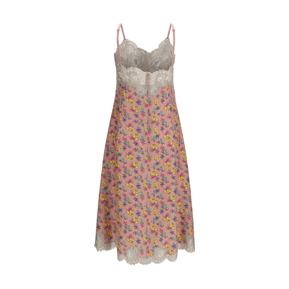Robe décontractée en soie multicolore de Dolce & Gabbana, style élégant avec motifs colorés, vue de face.