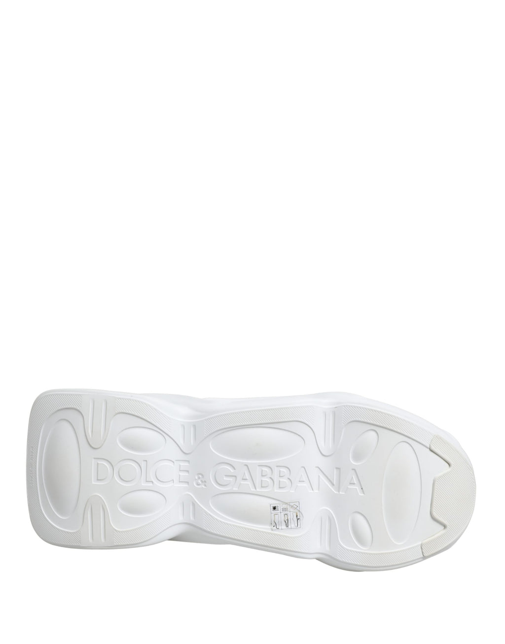 Chaussures sneakers basses blanches Dolce & Gabbana Slip On Wave LowTop, vue de côté.