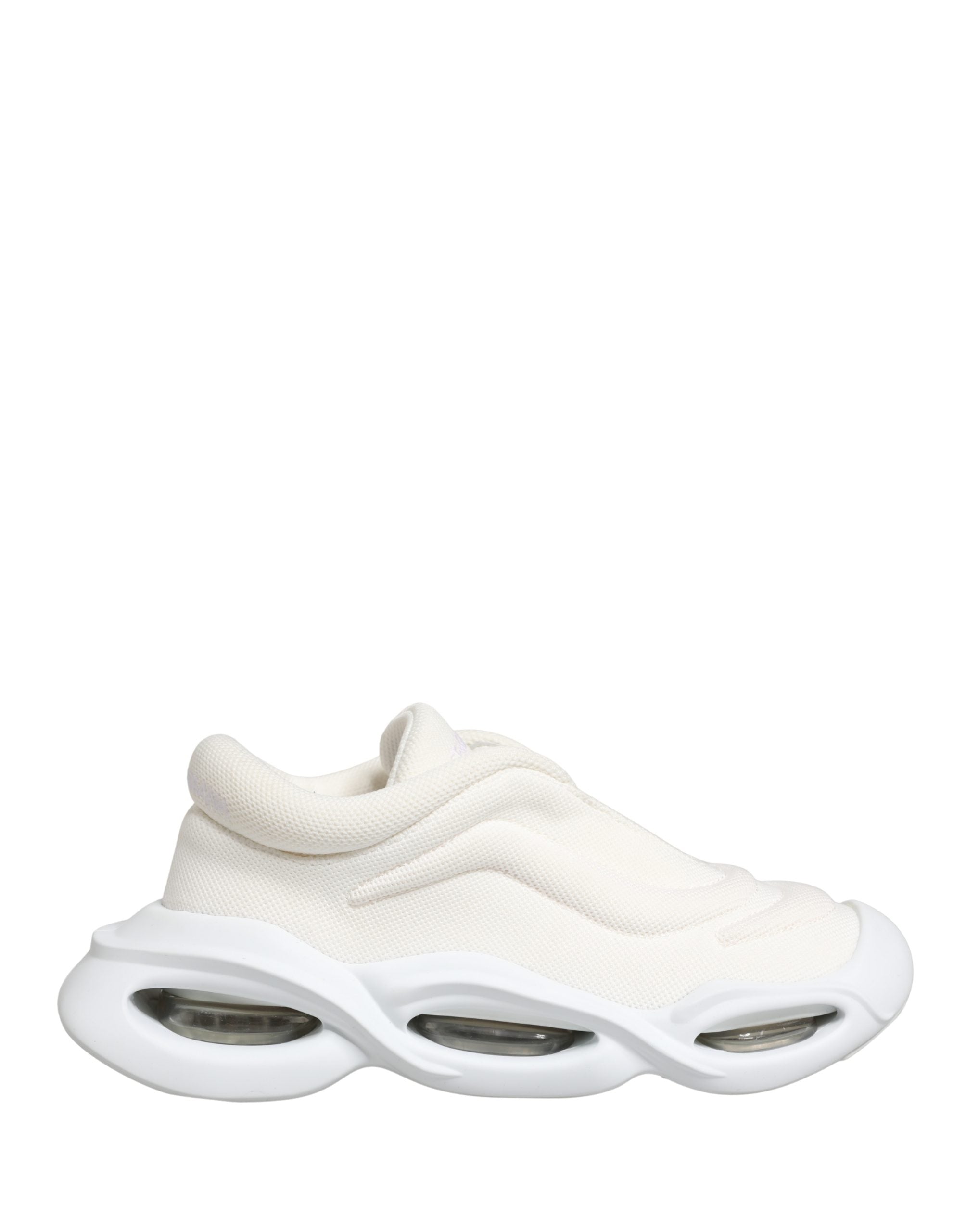 Chaussures Dolce & Gabbana Slip On Wave blanches à semelles basses, vue de face.