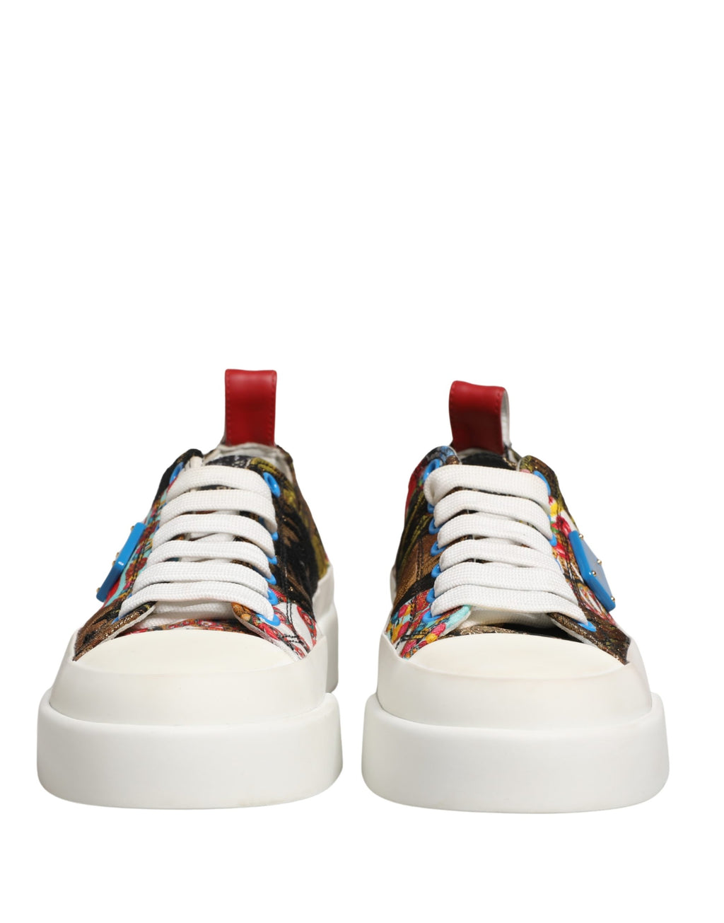 Chaussures sneakers basses Dolce & Gabbana multicolores en patchwork avec design tendance et style coloré.