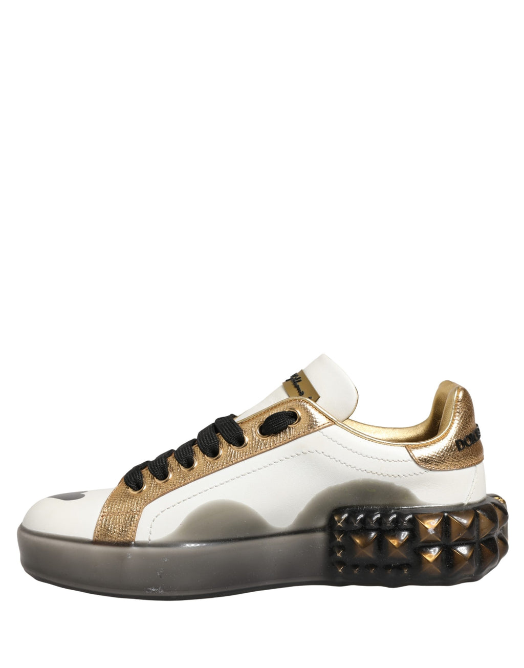 Chaussures sneakers Dolce & Gabbana multicolores avec cristaux brillants et détails en studs, mode élégante et tendance.