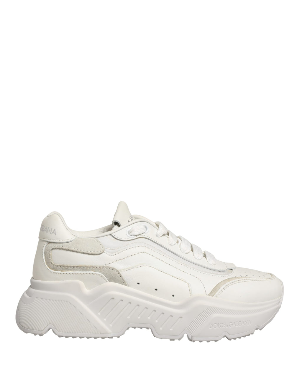 Chaussures basses blanches Dolce & Gabbana Daymaster en cuir, sneakers élégants pour homme.