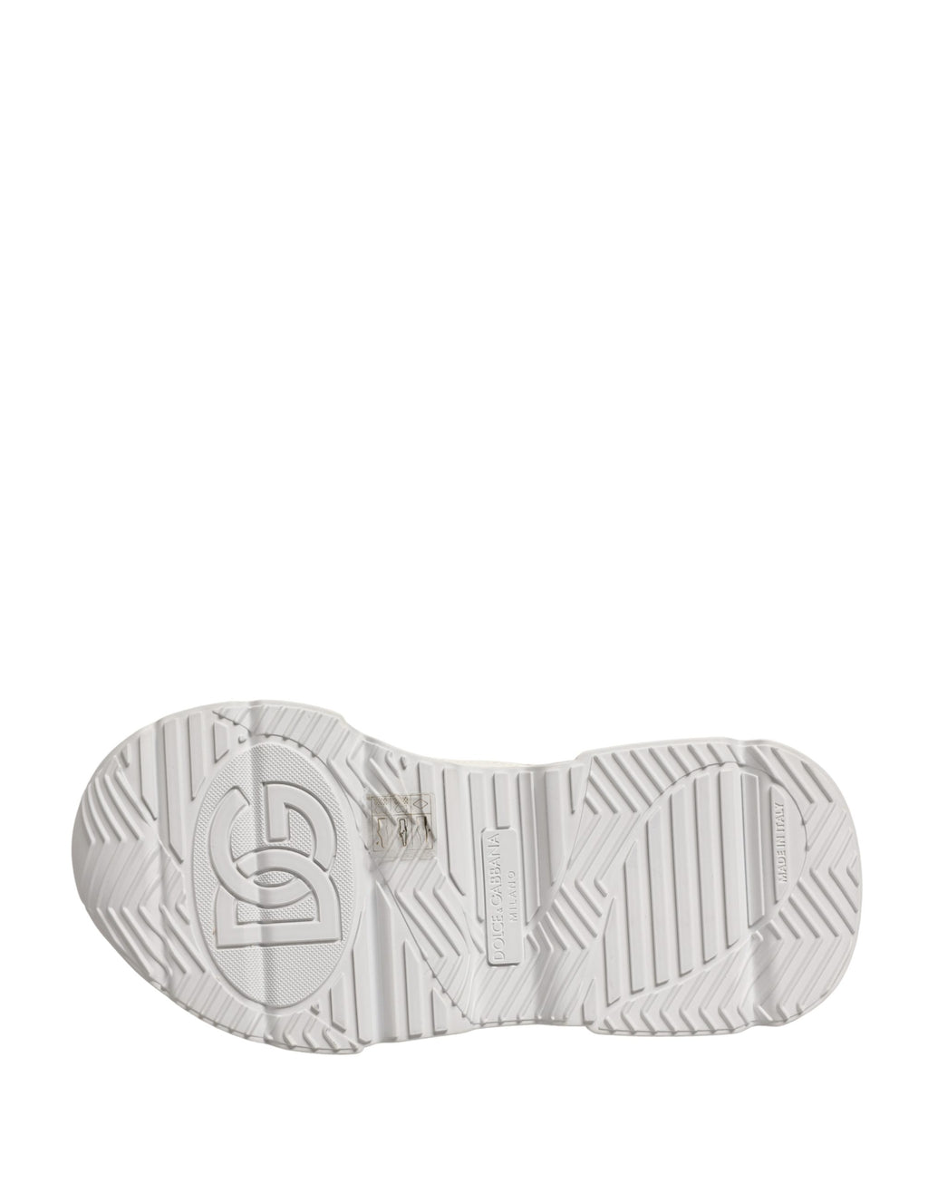 Chaussures sneakers basses en cuir blanc Dolce & Gabbana Daymaster pour hommes, vue de face.