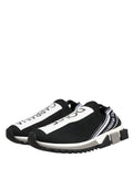Chaussures sneakers basses Dolce & Gabbana Sorrento noires, slip-on, style décontracté, en cuir avec semelle blanche.