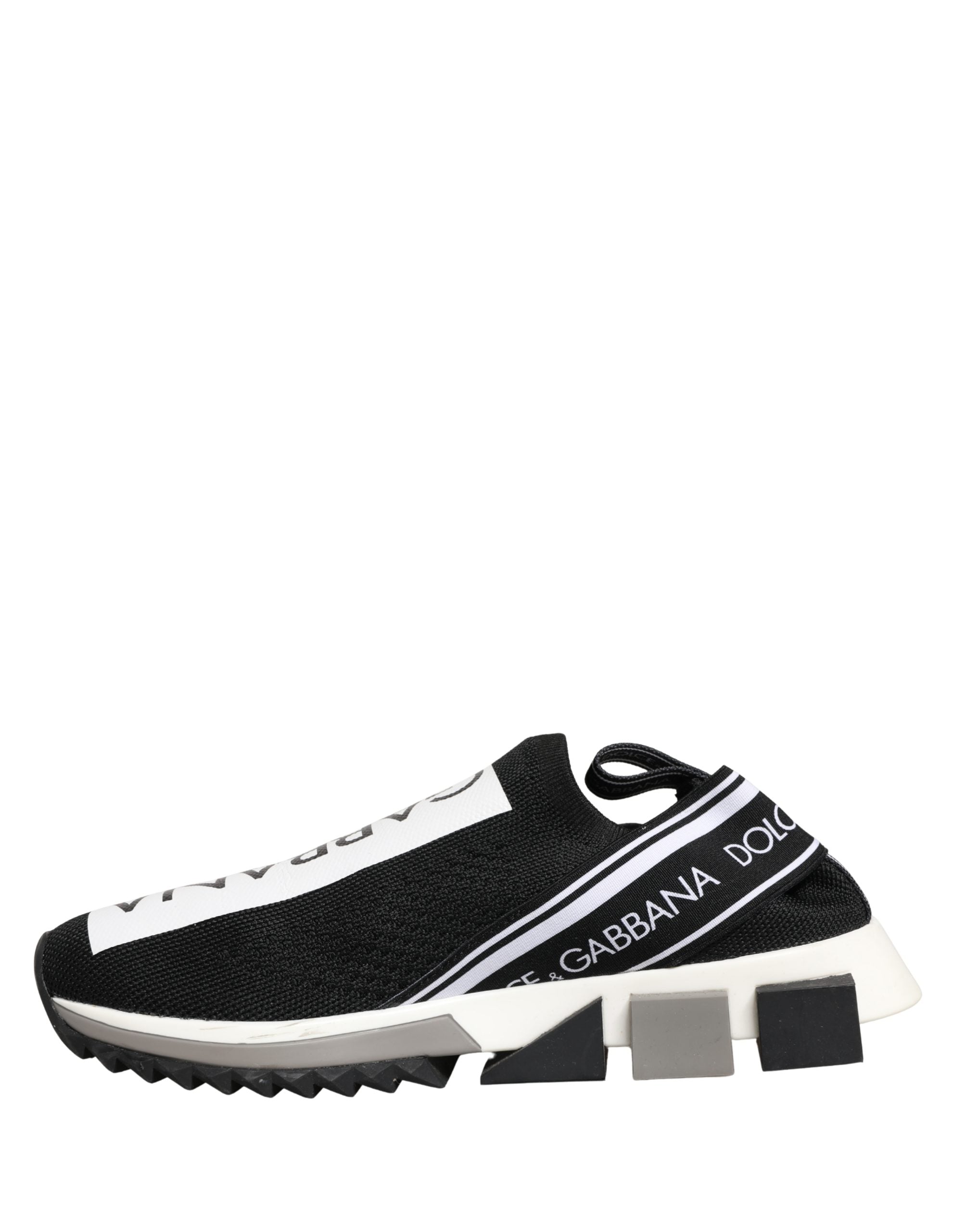 Chaussures sneakers basses Dolce & Gabbana Sorrento noires à enfiler, élégantes et confortables pour un style décontracté.