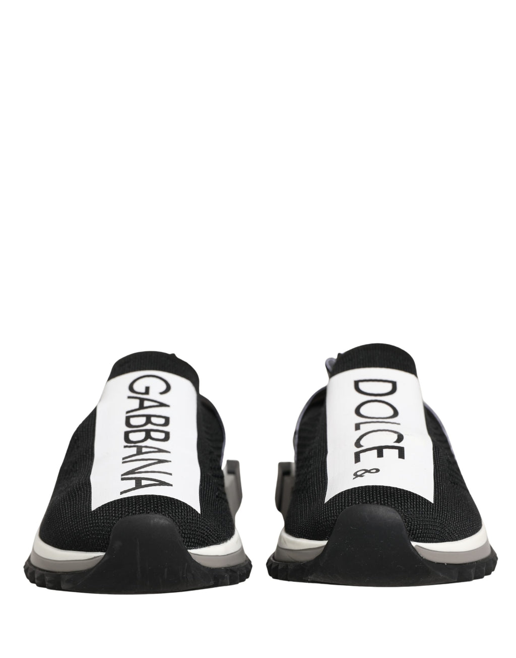 Chaussures sneakers basses Dolce & Gabbana Sorrento noires à enfiler, style élégant et confortable, vue de face.
