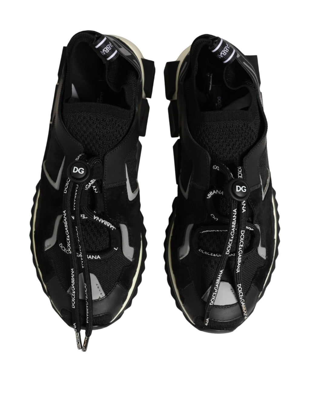 Chaussures de randonnée Dolce & Gabbana Sorrento en mesh noir, baskets de trekking élégantes et modernes.