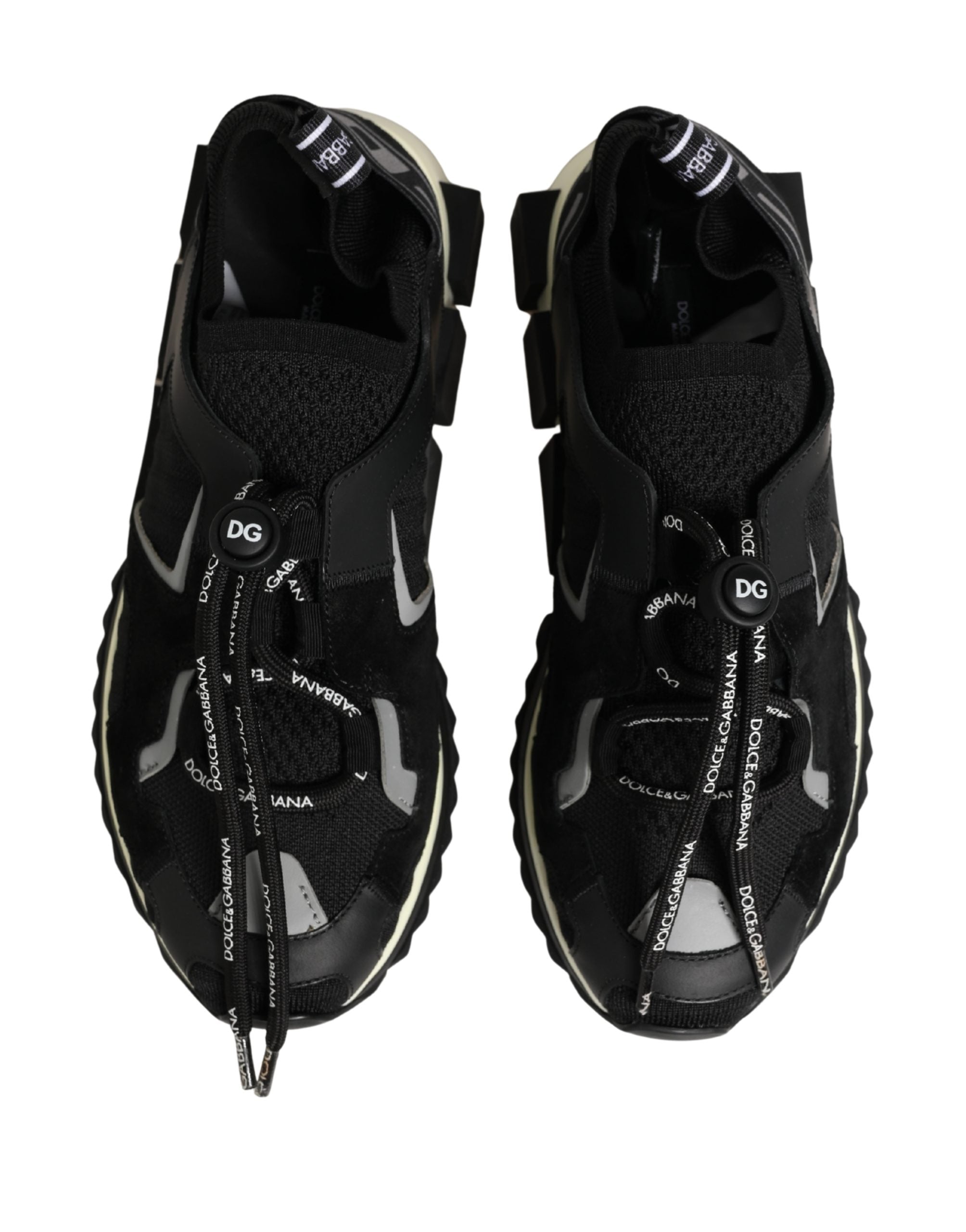 Chaussures de randonnée Dolce & Gabbana Sorrento en mesh noir, baskets de trekking élégantes et modernes.