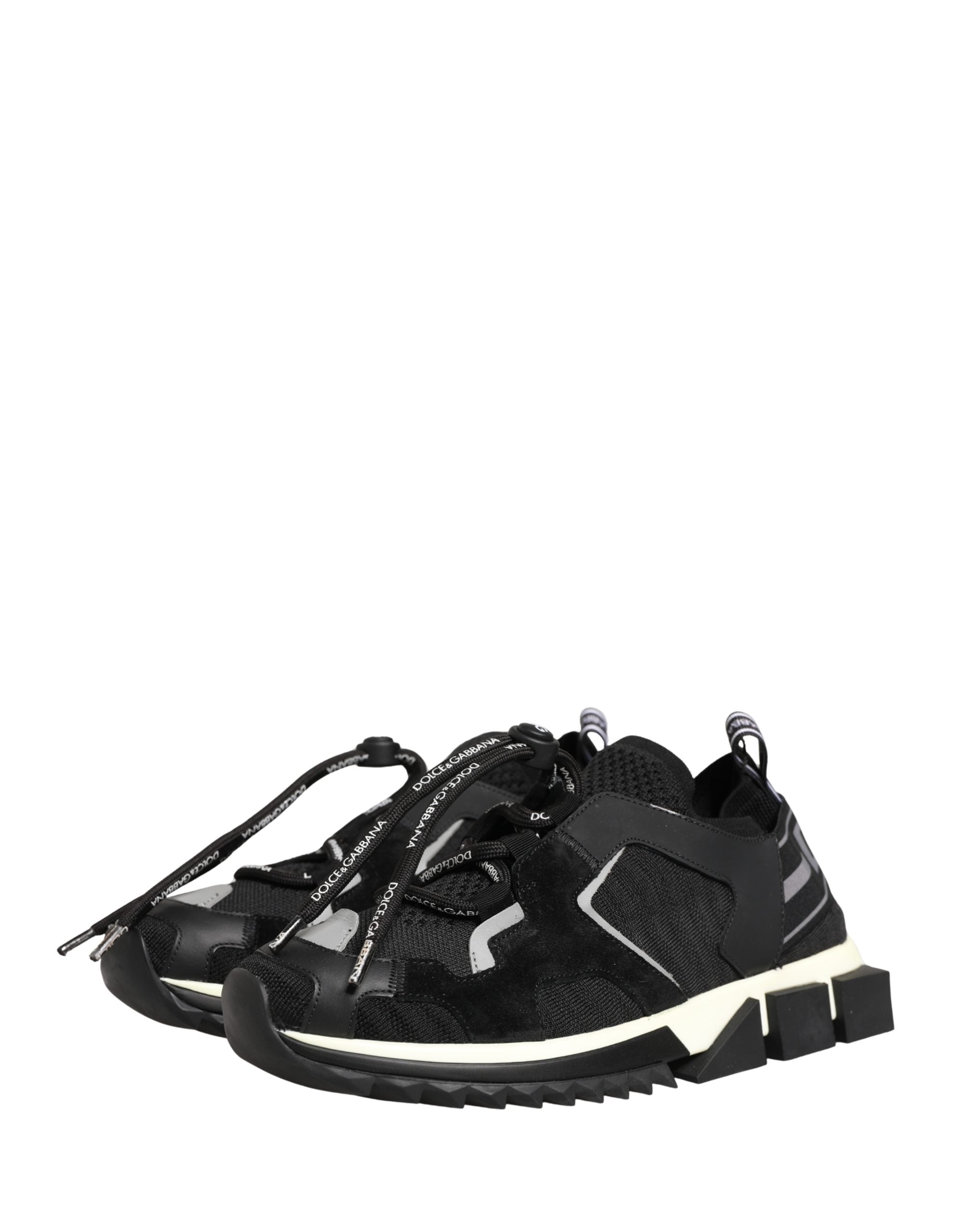 Chaussures de trekking Dolce & Gabbana Sorrento en mesh noir, baskets de style sportif et tendance.