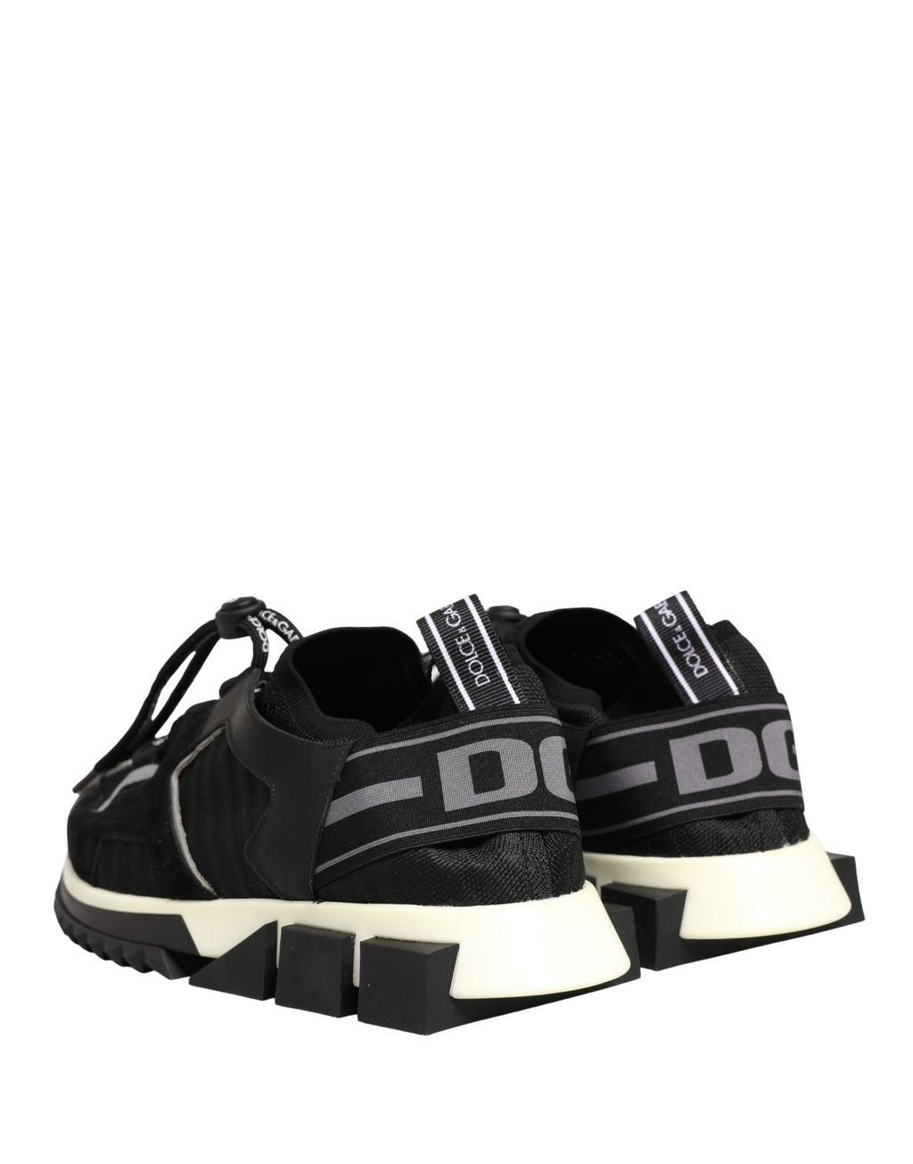 Chaussures de trekking Dolce & Gabbana Sorrento en mesh noir, baskets sportives élégantes pour homme.